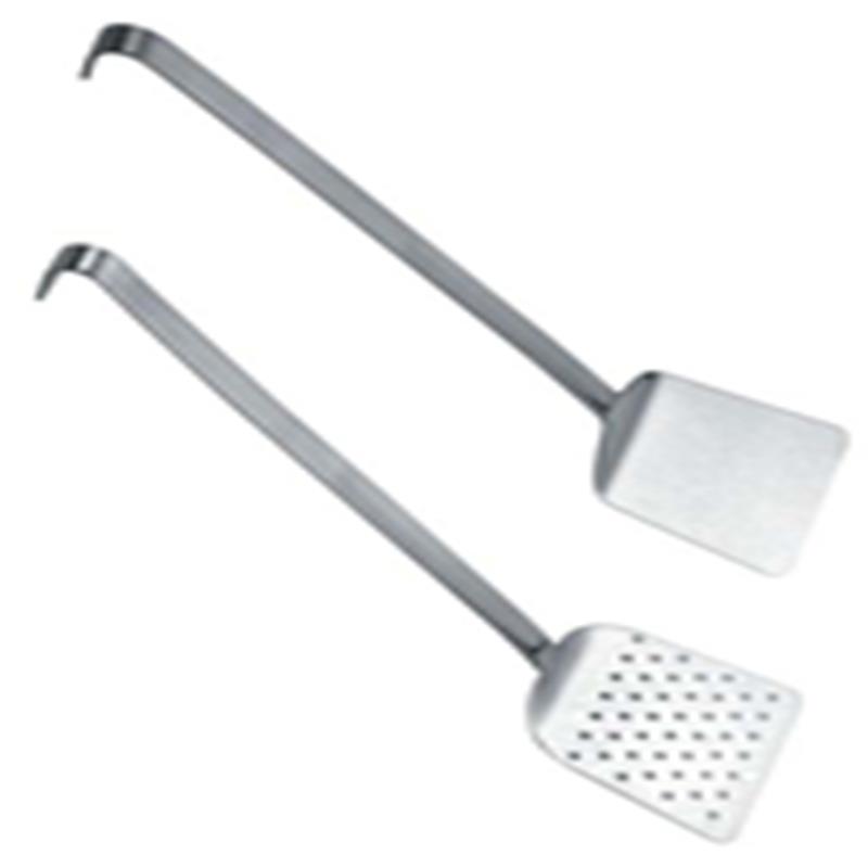 不锈钢锅铲钩柄煎铲带钩铲有孔漏铲厨铲餐厅长柄2mm厚1.5mm厚炒铲