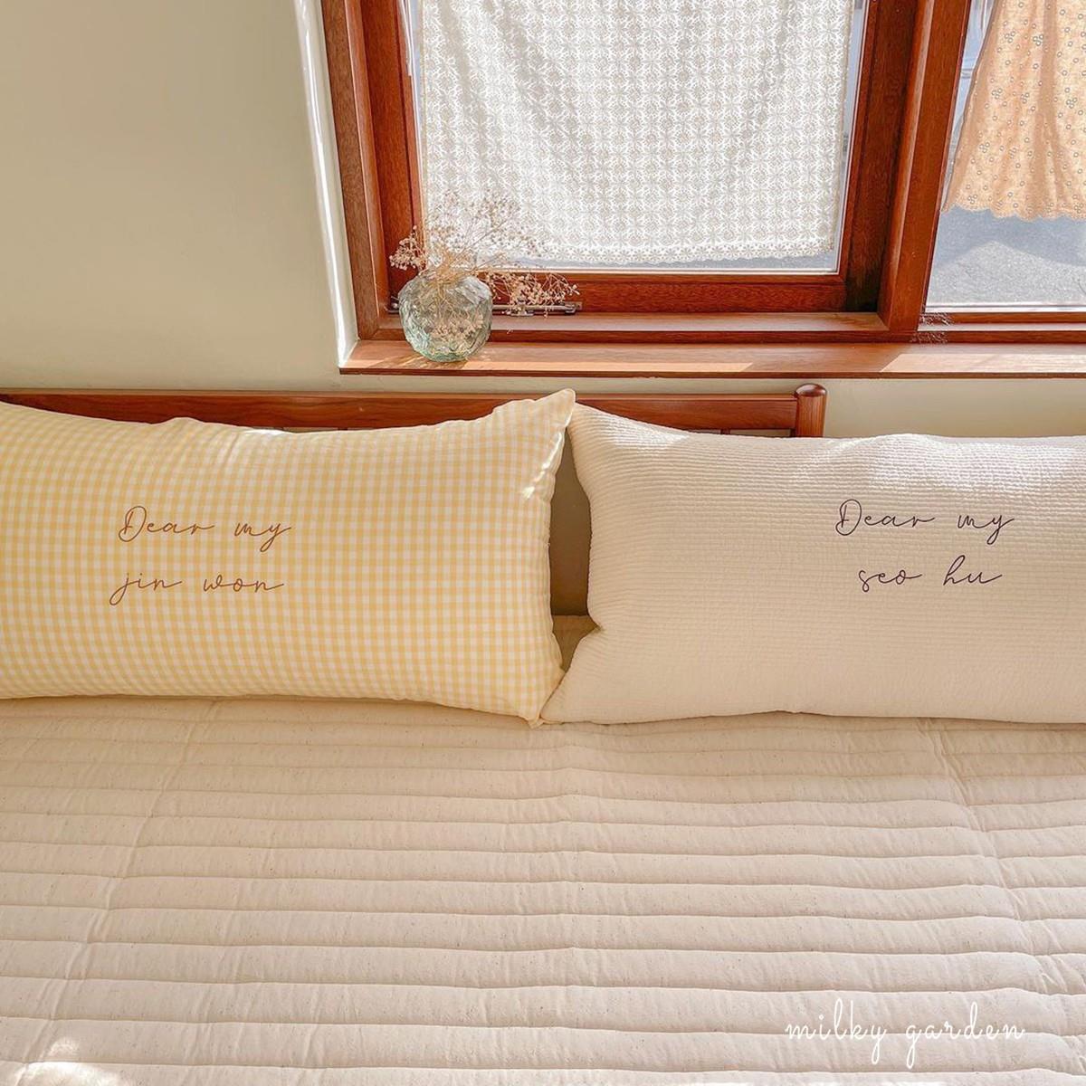 韩系绗缝床头长条靠枕卧室儿童房婴儿靠背可拆洗刺绣布艺定制抱枕