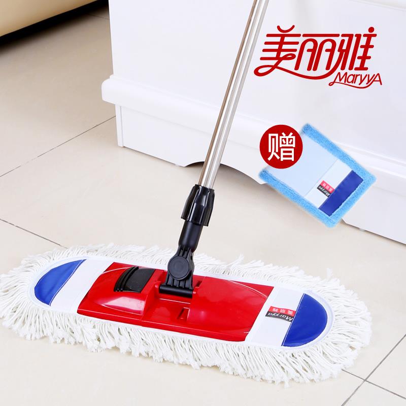 美丽雅平板拖把套布式棉布平拖超细纤维墩布木地板干湿两用拖家用