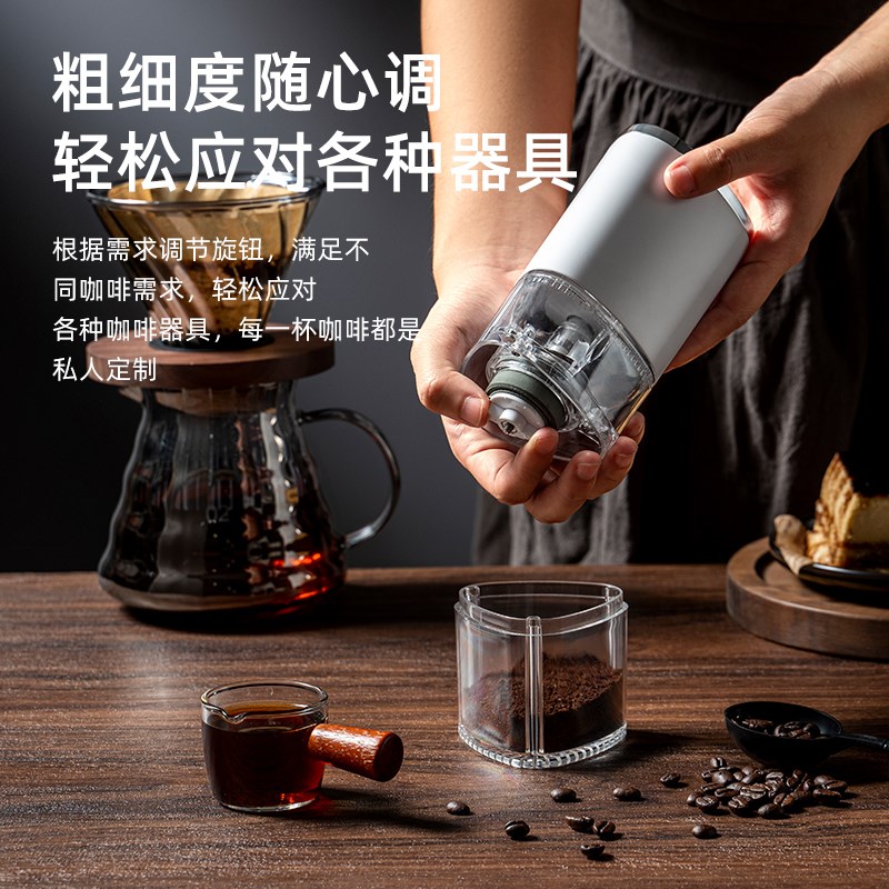 咖啡研磨机小型自动磨咖啡豆电动磨豆机磨粉家用便携式手摇咖啡机