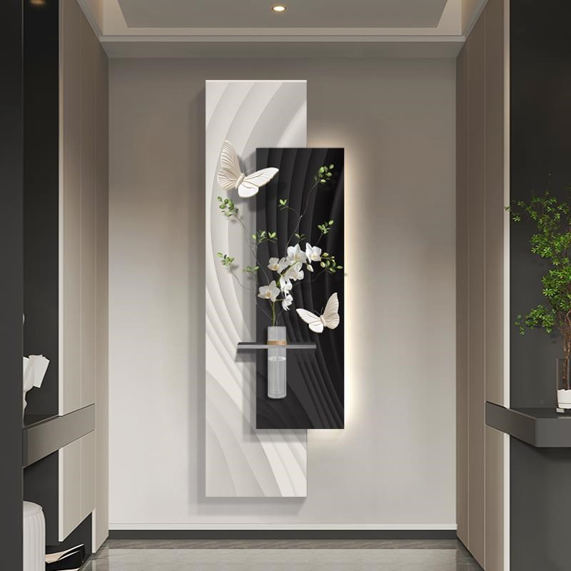 2025创意新款水培绿植入户玄关装饰画走廊过道挂画客厅壁画灯画