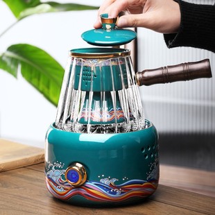 玻璃煮茶壶耐热耐高温加厚泡茶器侧把单壶家用烧水壶电陶炉煮茶器