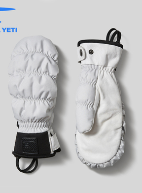 HIMA YETI 云朵滑雪真皮手套连指闷子护掌护腕保暖防水专业赠内胆