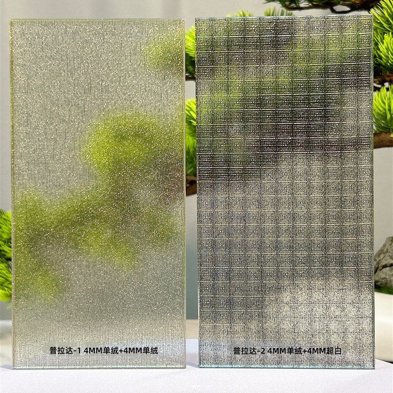 工厂定制双层夹胶夹丝钢化艺术玻璃移门屏风隔断背景入户玄关护栏