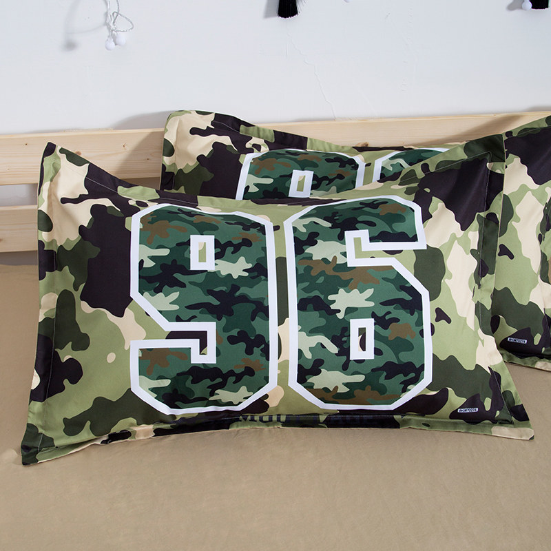 卡通军旅风迷彩男孩儿童枕套单人学生宿舍枕头袋寝室枕头罩48X74,床上用品,枕套,淘宝优惠券,粉丝福利购,淘宝优惠卷