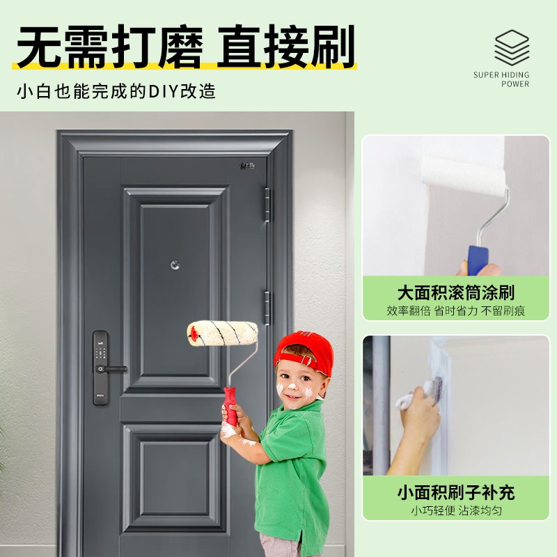 防盗门入户门改色门贴门贴纸铁门翻新贴膜整张壁纸自粘旧毛毡贴