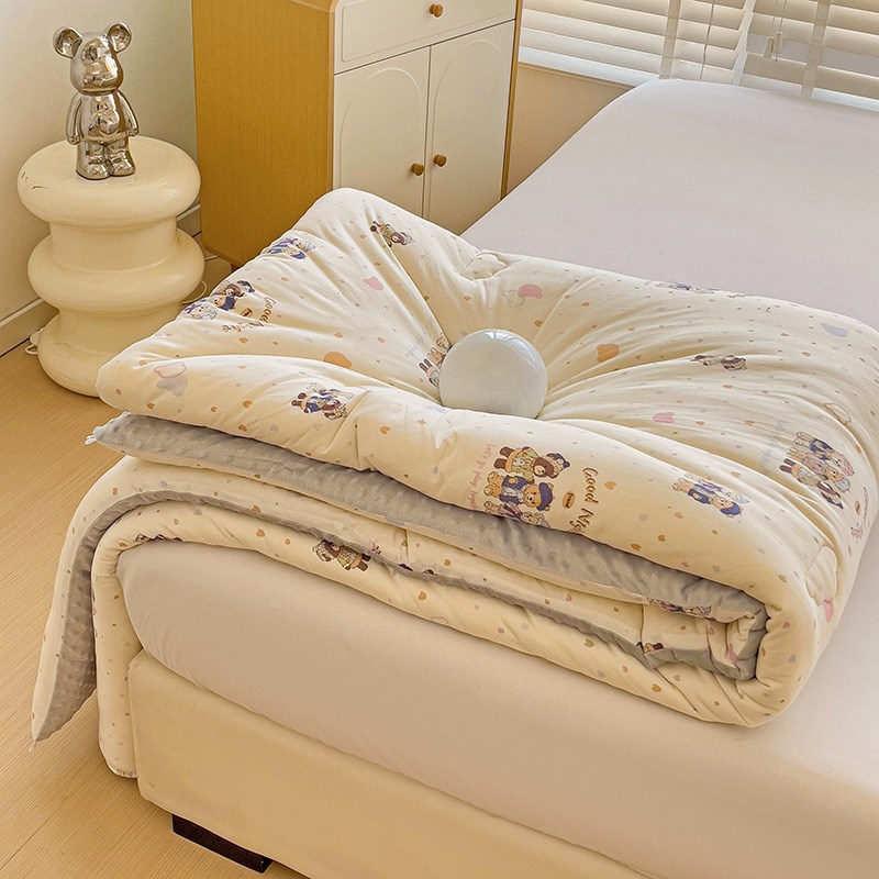 A类针织棉豆豆绒被子大豆纤维2024新款儿童春秋被芯加厚单人冬被