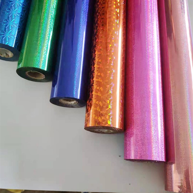 电化铝镭射烫金纸彩色热转印膜颜色皮革烫金包装材料