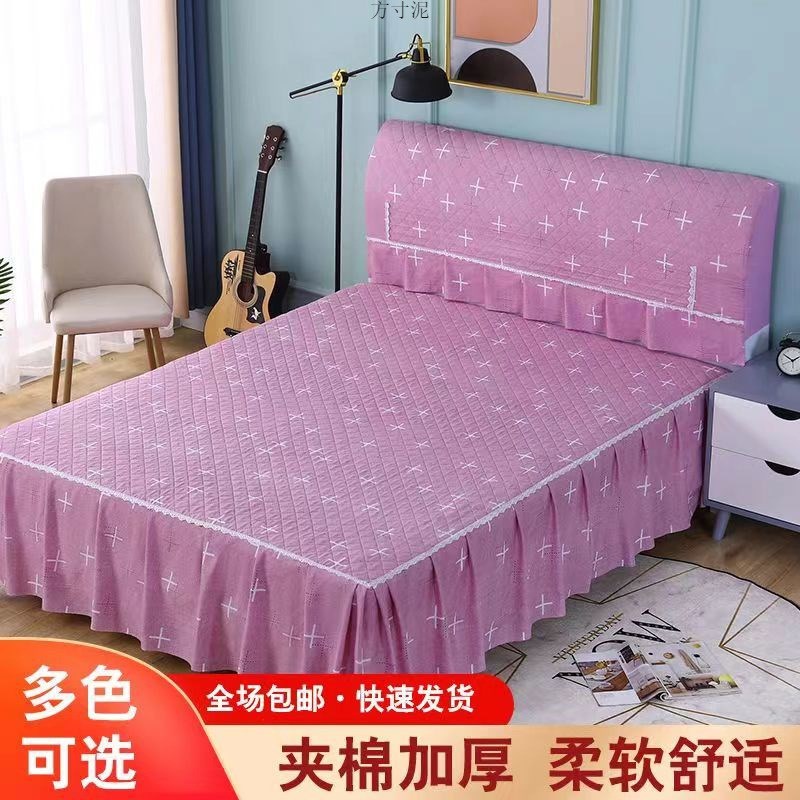 四季加棉床罩床头罩两件套床单床盖加厚防尘换新套装可跨境厂