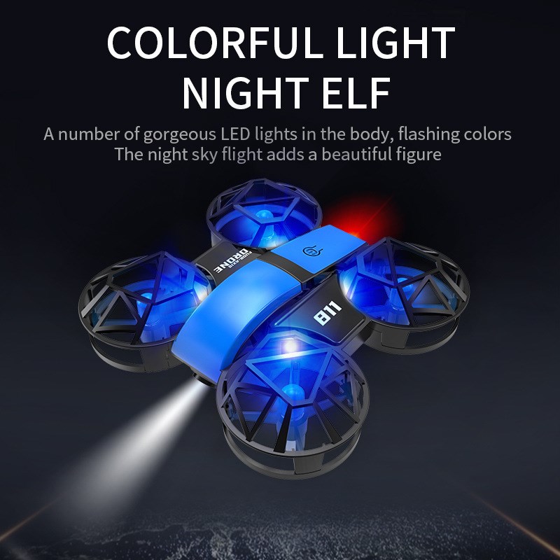 遥控飞机迷你四轴无机灯光室内迷你口袋便携掌上飞机4K航拍