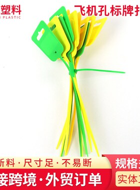 标牌扎带飞机孔大标牌 黑色彩色扎带全新尼龙66束线带扣式捆扎带