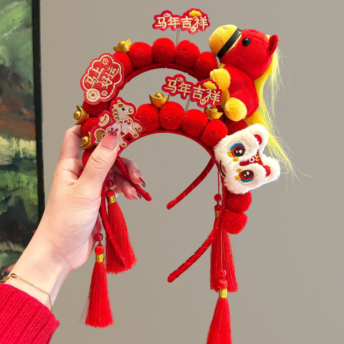 2026新年春节发箍马年生肖小马头箍成人儿童发卡头饰元旦节装饰品