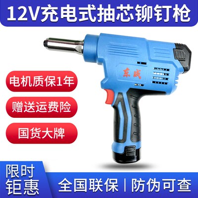 东成12V锂电电动抽芯拉铆枪DCPM50E铆钉枪东城12v锂电充电 铆接器