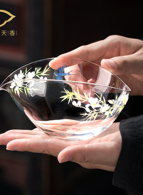 妙莲天香扁舟玻璃公道杯加厚耐热家用分茶器茶海泡茶功夫茶具配件