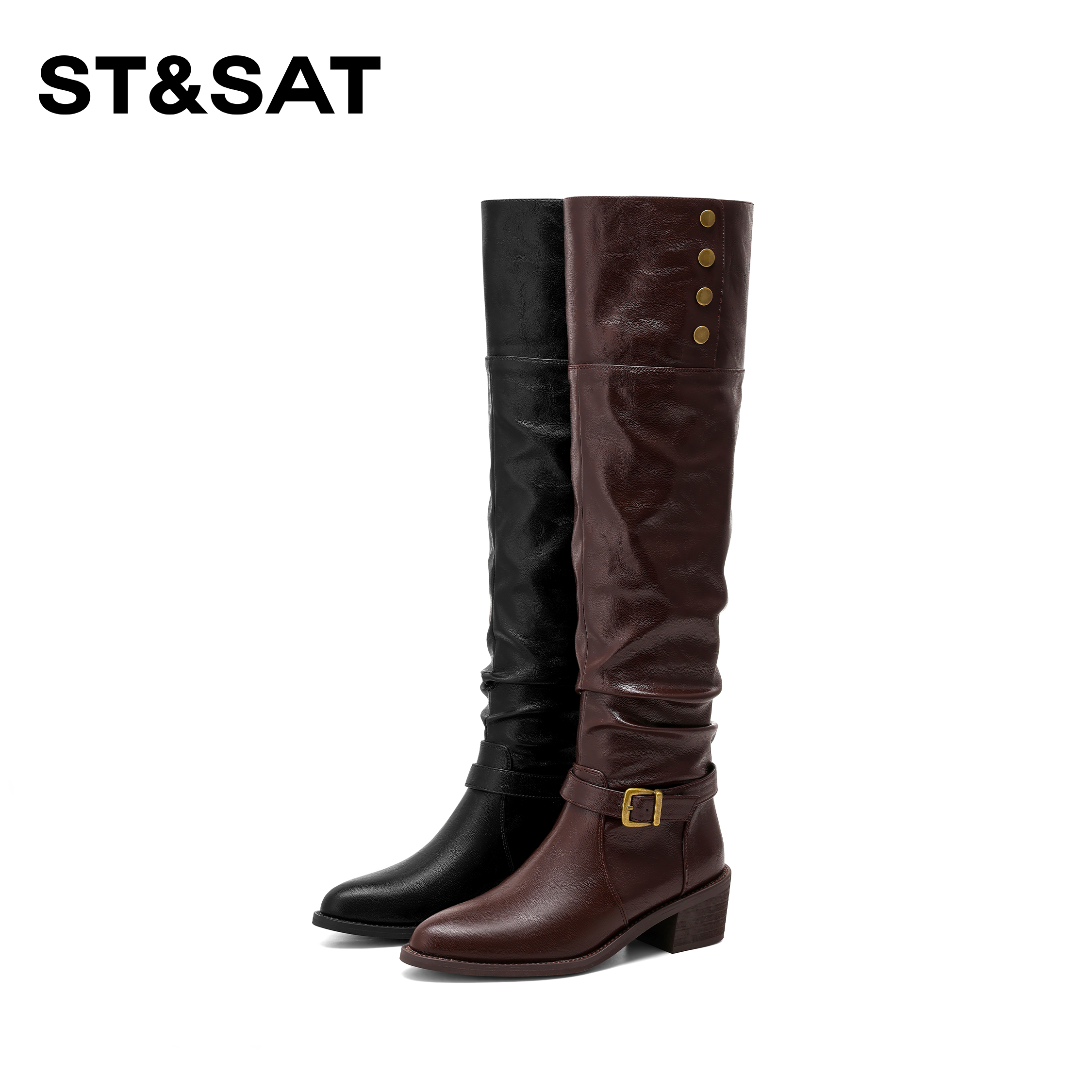 【呼呼专享】星期六时尚女士长筒靴2025新款靴子女SSC4117CP9-H