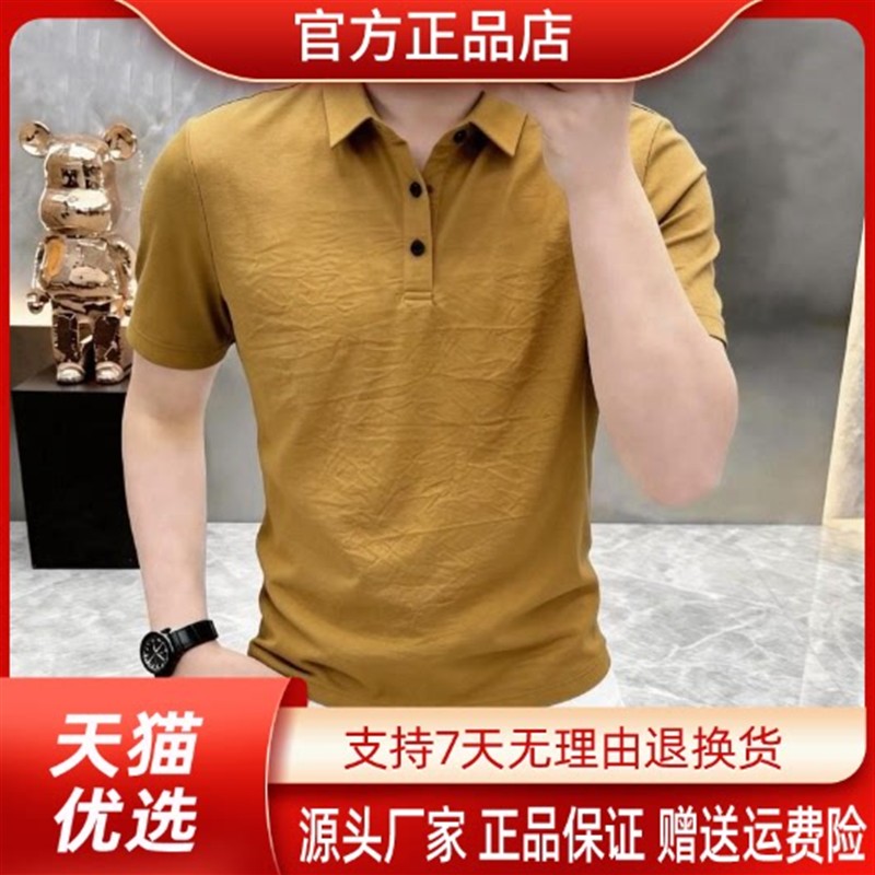 鹏然轻奢男装高档轻奢夏季新款薄款透气短袖POLO衫男士翻领T恤