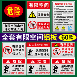 有限空间安全告知牌有限空间警示标识牌作业安全告知牌密闭空间标