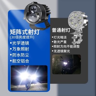 超強激光透鏡遠近一體切線鋪路大燈 電動摩托車超亮led燈外置改裝
