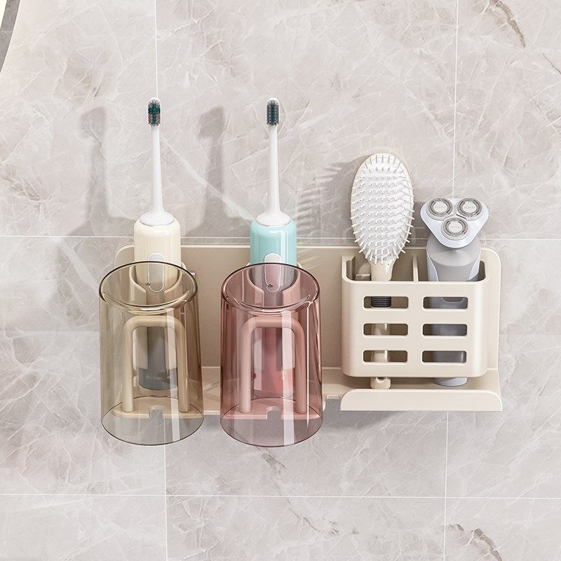 白色小米b电动牙刷架挂在墙上的可拆卸壁挂式免打孔卫生间置物架
