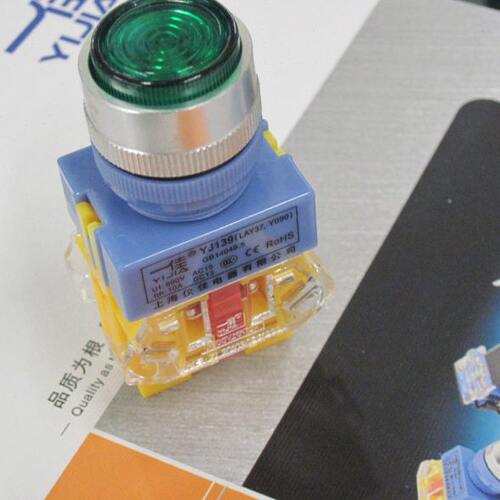 出口品质自锁带灯按钮开关 LAY37 PBC LAY7 Y090-11DZ 220V 红绿