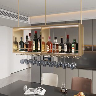 酒架吊架吧台吊柜悬挂不锈钢多功能吊挂置物架挂杯架灯光展架定制