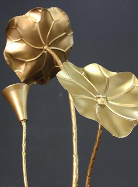 仿真荷叶铁艺荷花莲花摆件落地装饰庭院水池水景雕塑园林微景观