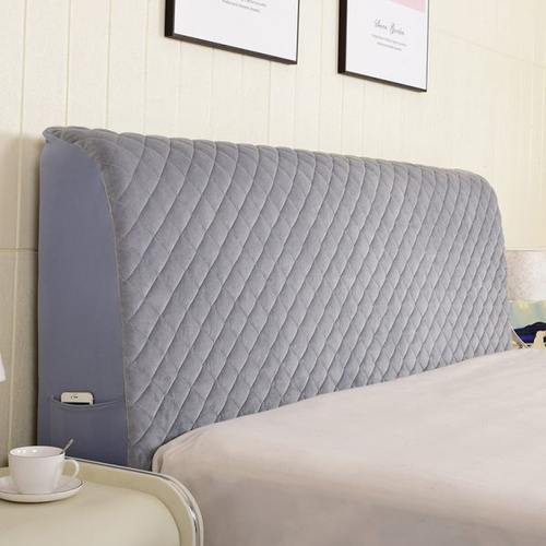 布艺床头套 夹棉简约现代床头罩1.8m防尘罩 欧式皮床靠背罩保护套