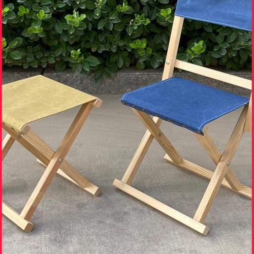 实木落叶松木户外烧烤折叠凳靠背折叠包邮马扎折叠椅便携式帆布