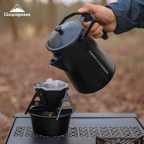 柯曼露营烧水壶户外明火茶壶304不锈钢手提鹰嘴壶奶奶壶咖啡壶