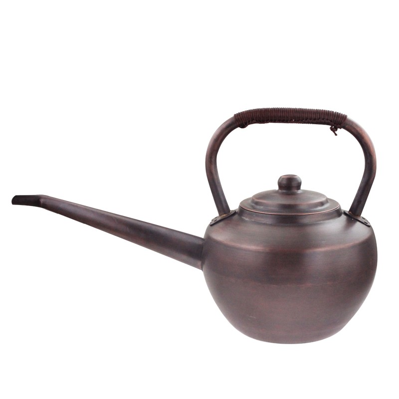 铜壶烧水壶加汤火锅店专用纯黄铜纯紫铜加厚大小号燃气煮茶壶家用