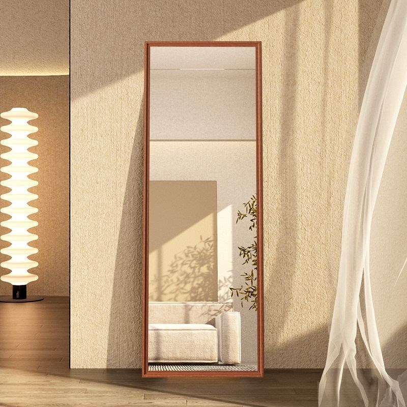 照玻璃镜子实木全身镜落地镜家用不变形真实穿衣镜挂墙卧室试衣镜