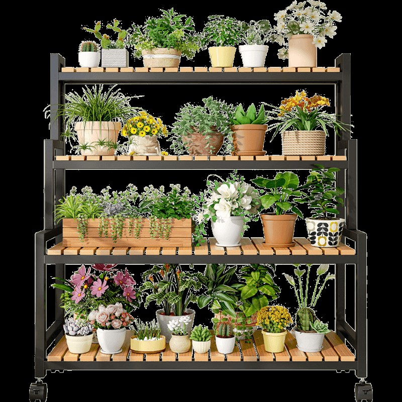 客厅阳台靠墙花架子落地式多层阶梯式花盆架露台养花植物架MS3052