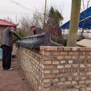 仿古一体围墙帽瓦墙帽单面墙头压顶瓦古建庭院连身瓦水泥瓦