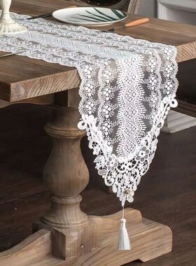 端定制蕾丝绣桌旗白色茶几餐桌电视柜床头柜梳妆台五斗柜盖巾