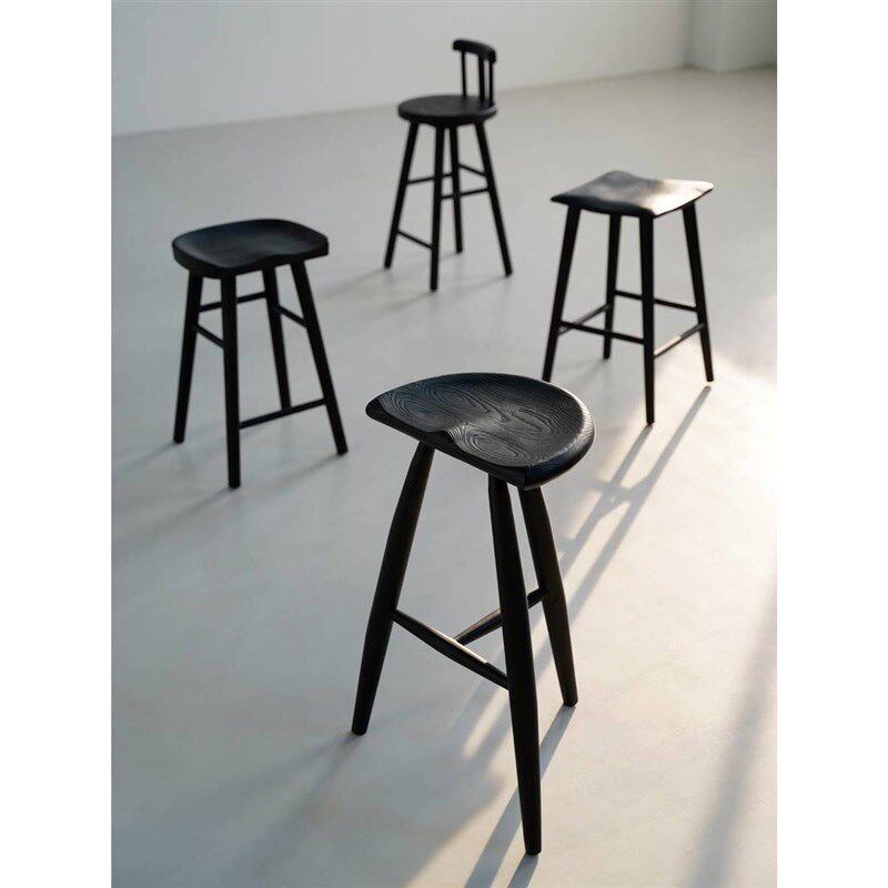 侘寂风黑色实木岛台椅子碳化白蜡木吧台凳现代家用阳台高脚椅,住宅家具,家用高脚椅,淘宝优惠券,粉丝福利购,淘宝优惠卷