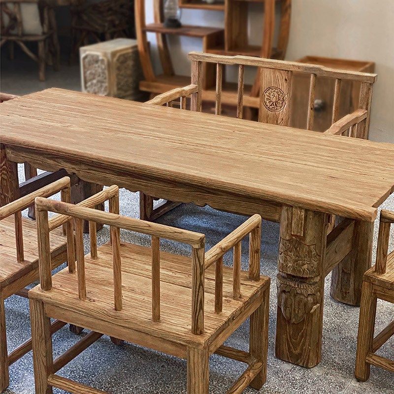 老榆木茶几茶台门板桌子复古风化实木大板桌侘寂风茶桌椅,住宅家具,茶几,淘宝优惠券,粉丝福利购,淘宝优惠卷