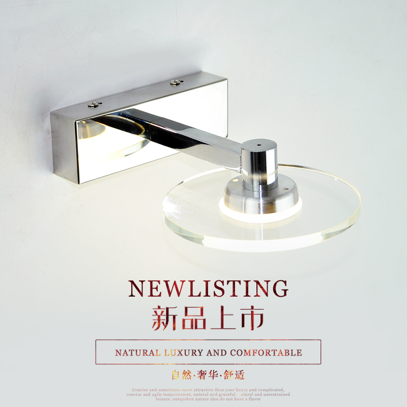 镜前灯壁灯LED单头防水防雾防锈浴室卫生间梳妆镜灯水晶变光灯具