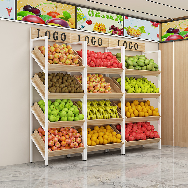 超市生鲜水果蔬菜货架展示架商用多层便利店多功能零食促销展示柜