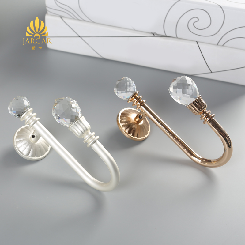 新品窗纱U型水晶墙钩现代简约窗帘E绑带挂钩精致创意装饰壁挂热销