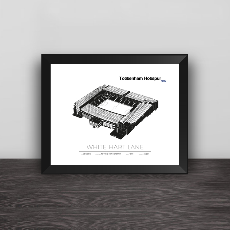 白鹿巷球场插画款托特纳姆热刺实木装饰相框照片墙桌摆件艺术挂框