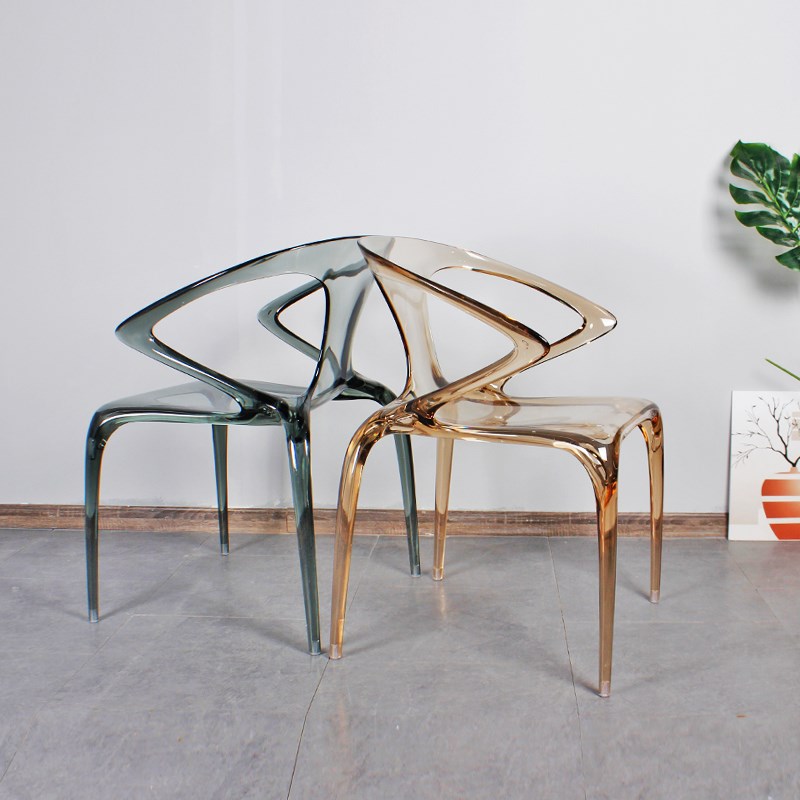 意式透明椅设计师Roche Bobois AVA餐椅简约扶手椅亚克力咖啡椅子