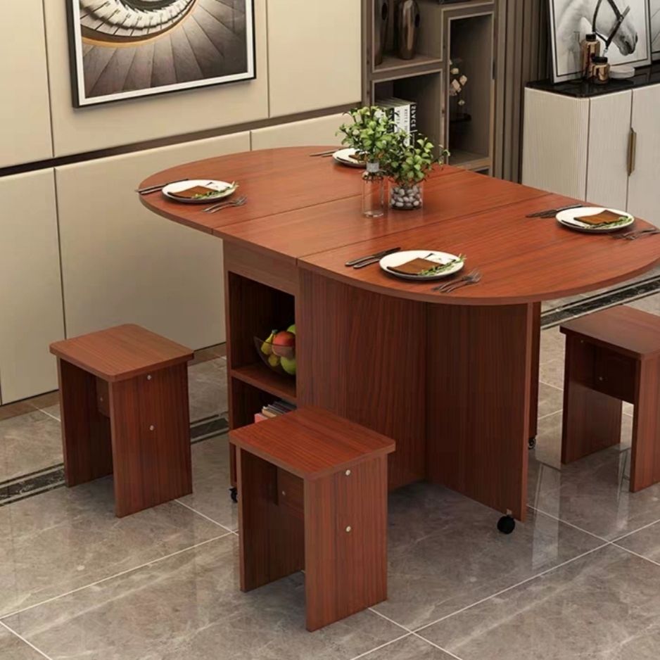 新品环保全实木生态移动伸缩折叠餐桌椅小户型家用小饭桌子