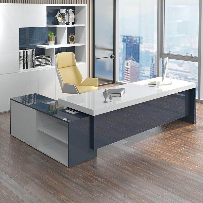 烤漆办公老板桌简约现代总裁大班台单人主管经理办公桌椅组合家具