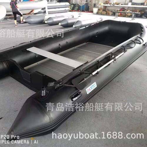 浩裕船艇工厂5米艇铝合金地板橡皮艇运动艇钓鱼皮划艇冲锋舟