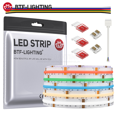 FCOB七彩RGBCCT自粘2V超薄COB灯条RGBCW吊顶背景墙无光斑LED灯带