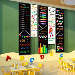 英语角教室布置墙面装饰环创工作培训构班级文化自习黑板报纸