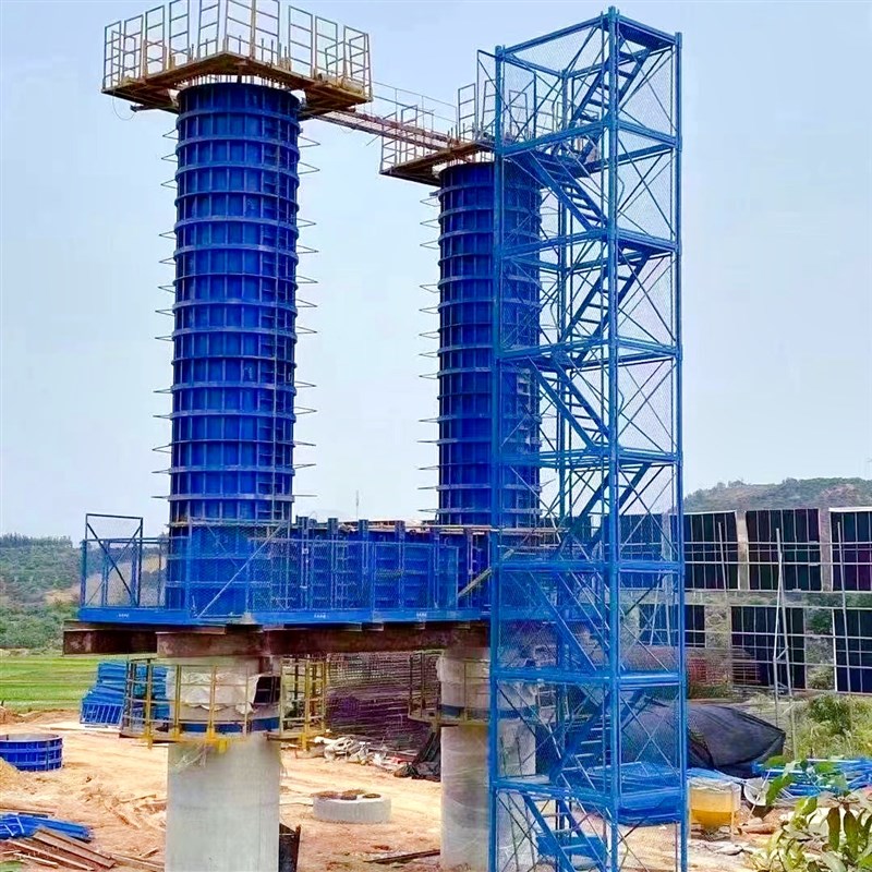 桥梁建筑施工安全梯笼箱式爬梯Z型墩柱平台基坑封闭护笼高空梯笼