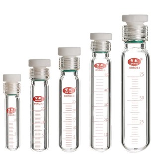 厚壁耐压瓶螺口耐压瓶比色管玻璃耐压管四氟塞反应试管