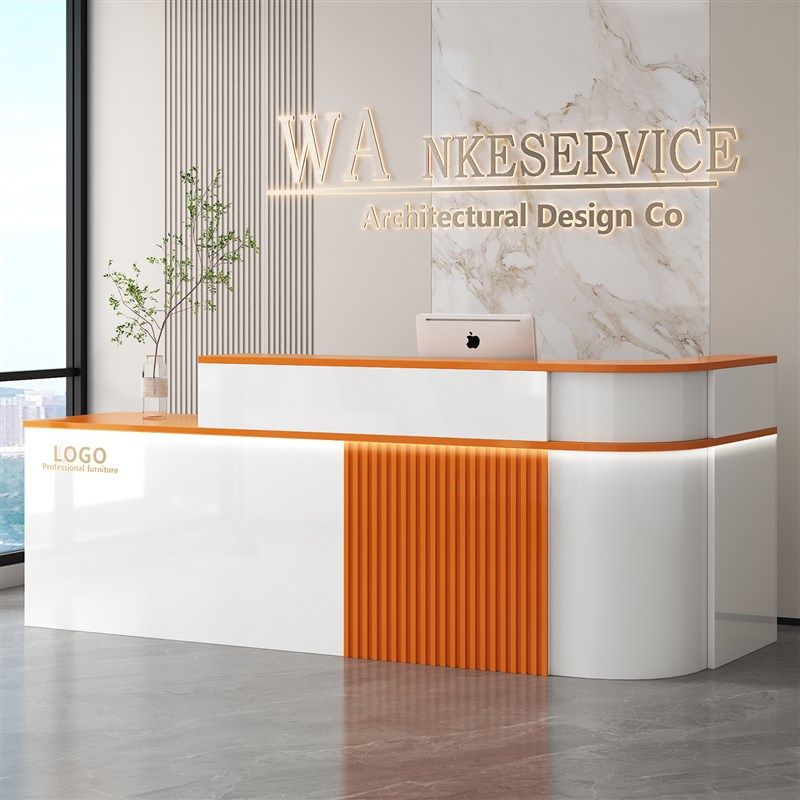 收银柜台吧台圆弧转角超市便利店院理髲店办公前台接待台柜台桌