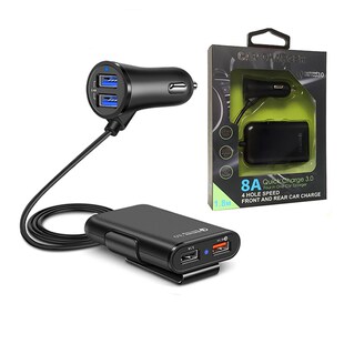 汽车点烟器一拖二带U车载充电器 一分四插座转换带线货车用